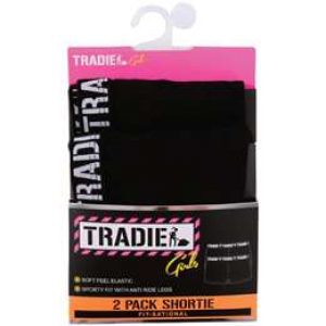 Tradie Girls Shortie Sizes 10-12 2 pack