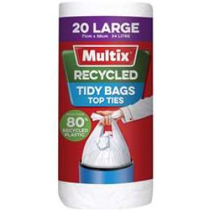 Multix Recycled Tidy Bags Top Ties Large 20 pack