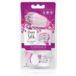 Pure Silk Contour 6 Disposables Razors  3 pack