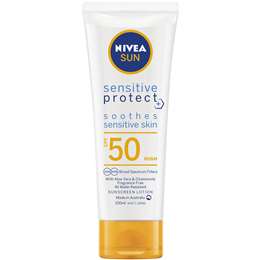 Nivea Sensitive Skin Moisturiser Sunscreen Lotion Spf50+ 100ml - Black 