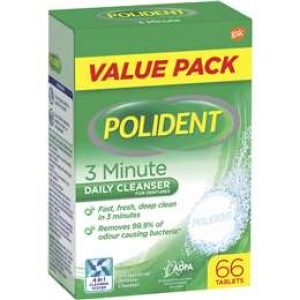 Polident 3 Minute Denture Cleanser  66 pack