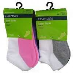 Essentials Kids Sport Socks Low Cut Size 5-8 4 pack