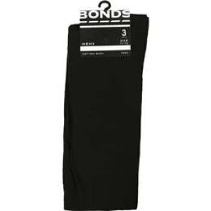 Bonds Socks Mens Business Black Size 11-14 3 pack
