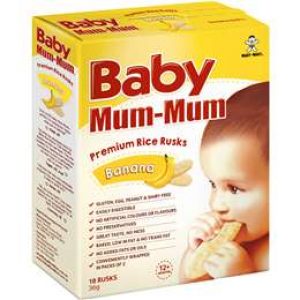 Baby Mum Mum Snack Banana Rice Rusk 18 pack