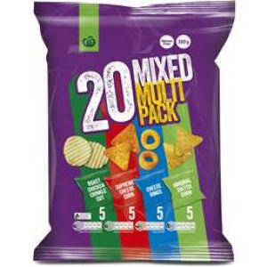 Woolworths Chips Variety Pack 20pk 380g