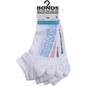 Bonds Mens Logo Socks Light Trainer Sz 6 Plus 4 pack