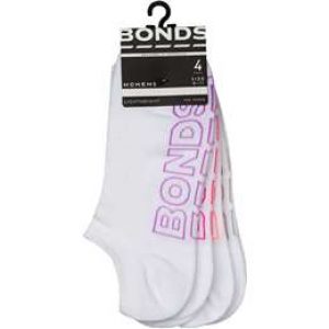 Bonds Womens Logo Socks Light No Show Sz 8 Plus 4 pack