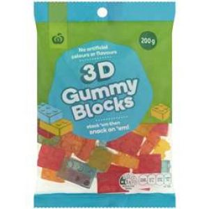 Woolworths 3d Gummy Blocks  200g