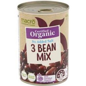 Macro Organic Mexican Style 3 Bean Mix No Added Salt 420g