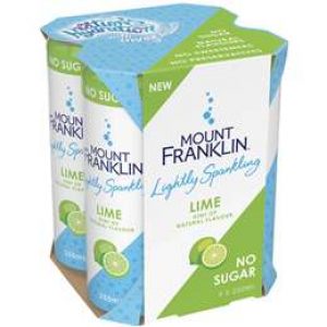Mount Franklin Lightly Sparkling Lime 4x250ml