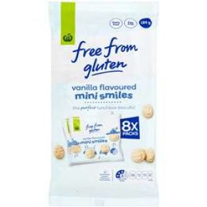 Woolworths Free From Gluten Vanilla Mini Smiles 8 pack