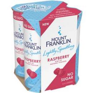 Mount Franklin Lightly Sparkling Raspberry  250ml x4 pack