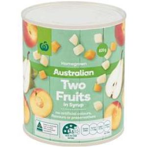 Woolworths Two Fruits In Syrup  820g