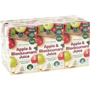 Woolworths Apple & Blackcurrant Juice 6x250ml