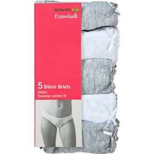 Woolworths Essentials Underwear Women's Full Brief Size 12-14 Each