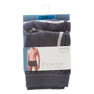 Woolworths Essentials Underwear Trunk Large 2 pack - Black Box Product  Reviews