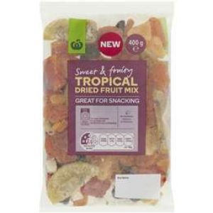 Woolworths Tropical Dried Fruit Snack Mix 400g