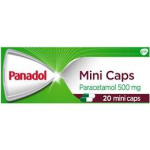 Panadol Mini Caps For Pain Relief Paracetamol 500mg 20 pack