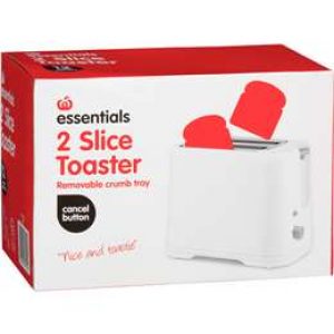Woolworths Essentials Appliance Plastic Toaster 2 Slice each