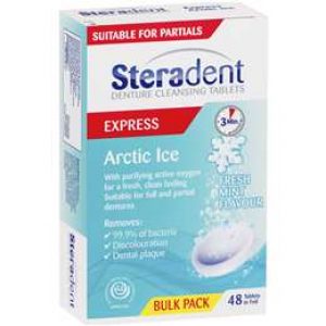 Steradent Arctic Ice Tablets Denture Care 48 pack