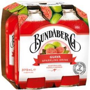 Bundaberg Sparkling Guava Sparkling Drink 4x375ml