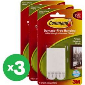 Command Picture Hanging Strip 4 Pack X3 Bundle