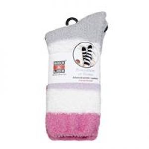 Adults Bed Socks Twinkle Stripe Grey