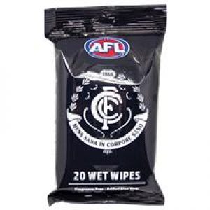 AFL Wet Wipes Carlton Blues 20 Pack