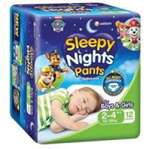 Babylove Sleepy Nights 2-4 Years Overnight Pants 12 Pack