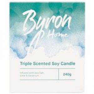Byron Home Triple Scented Soy Candle Sea Salt Lime & Geranium
