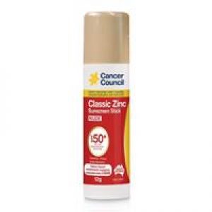 Cancer Council SPF 50+ Classic Zinc Sunscreen Stick Nude 12g