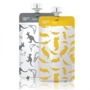 Cherub Baby On the Go Mini Food Pouches Kangaroo Grey & Cockatoo Yellow 10 Pack Online Only