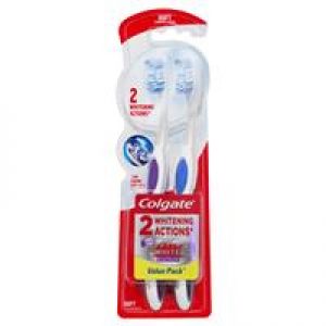 Colgate 360 Optic White Platinum with 2 whitening actions Toothbrush Soft Value 2-Pack