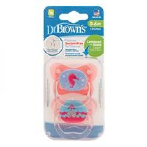 Dr Browns Prevent Contoured Pacifier Stage 1  Pink 0-6 Months 2 Pack Online Only