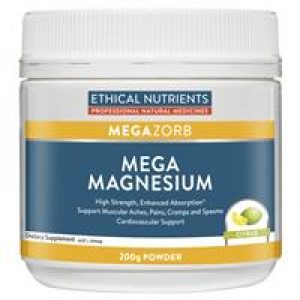 Ethical Nutrients MEGAZORB Mega Magnesium Powder Citrus 200g