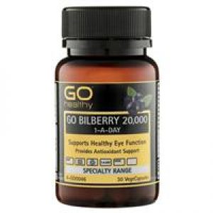 GO Healthy Bilberry 20000mg 30 Vege Capsules