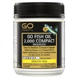 GO Healthy Fish Oil 2000 Compact Odourless 230 Softgel Capsules