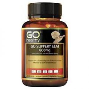 Go Healthy Slippery Elm 600mg 60 Vege Capsules Exclusive Size