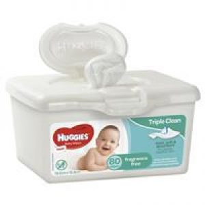 Huggies Baby Wipes Unscented 80 Tub