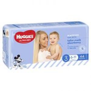 Huggies Ultra Dry Nappies Size 3 Boy 6-11kg Bulk 44 Pack