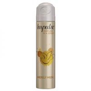 Impulse Women Body Spray Aerosol Deodorant Merely Musk 75ml