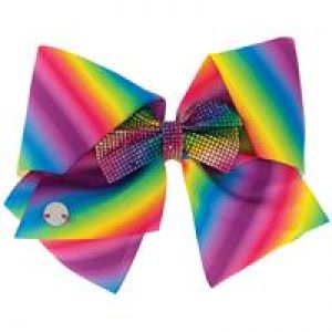 JoJo Siwa Metallic Speck Large Rainbow Signature Rhinestone Bow Keeper