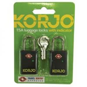 Korjo TSA Key Complaint Lock With Indicator 2 Pack