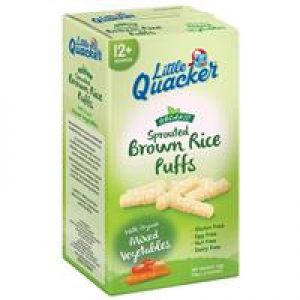 Little Quacker Organic Brown Sprouted Rice Puffs Mixed Vegetable 20g