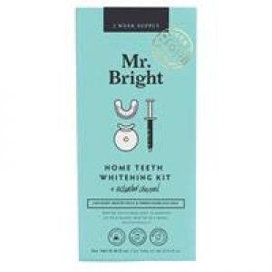 Mr Bright Home Teeth Whitening Charcoal Kit LED Light & x3 Gel Tubes Online Only