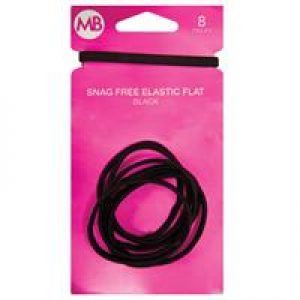 My Beauty Hair Snag Free Flat Elastic 8 Pack Black