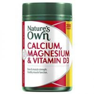 Nature's Own Calcium and Magnesium with Vitamin D3 200 Tablets Exclusive Size