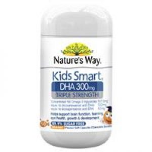 Nature's Way Kids Smart DHA 300mg Triple Strength 50 Soft Capsules