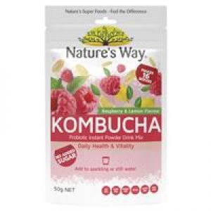 Nature's Way Raspberry & Lemon Kombucha Probiotic Drink Mix 50g