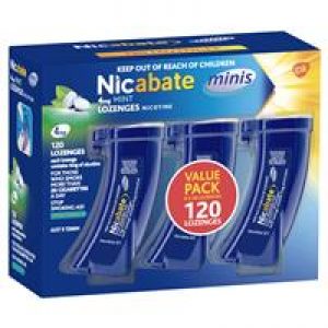 Nicabate Minis 4mg 120 Lozenges Exclusive Size